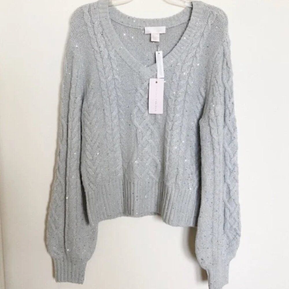 RACHEL PARCELL ▪️ Sparkly Knit Cropped Sweater * Large * NWT (A-1762) - Picture 2 of 6